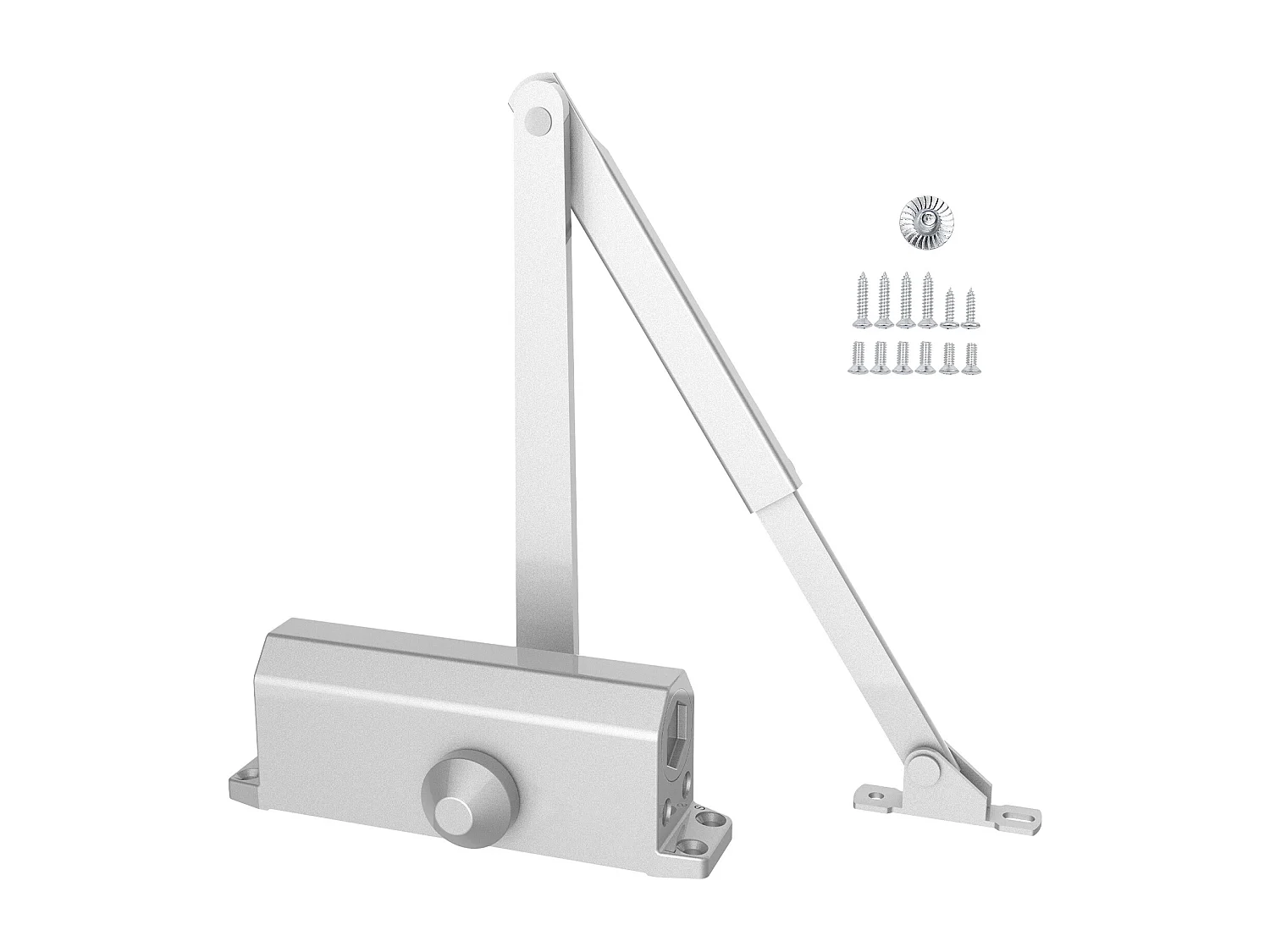 Ferme-Porte SucceBuy 68 kg, Hydraulique Robuste,  Fonte d'Aluminium Robuste,Taille Réglable, Installation Facile,Commercial/Résidentiel, Argent