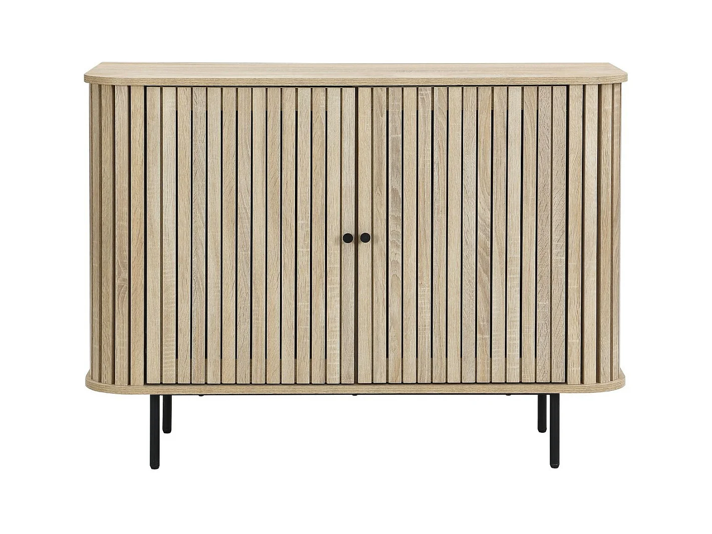 Buffet 2 portes rainurées couleur chêne L106xH78 cm - Solna