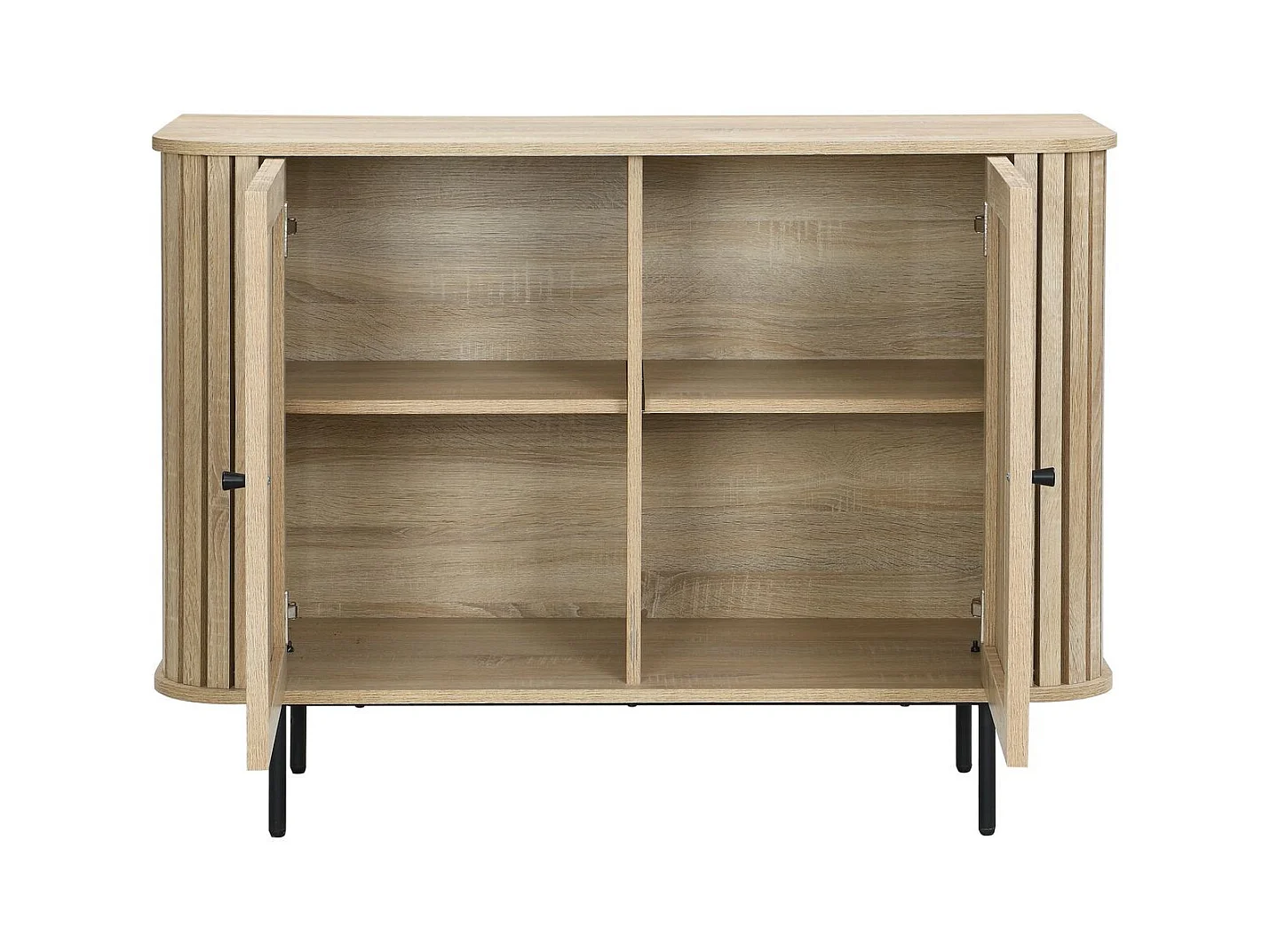 Buffet 2 portes rainurées couleur chêne L106xH78 cm - Solna