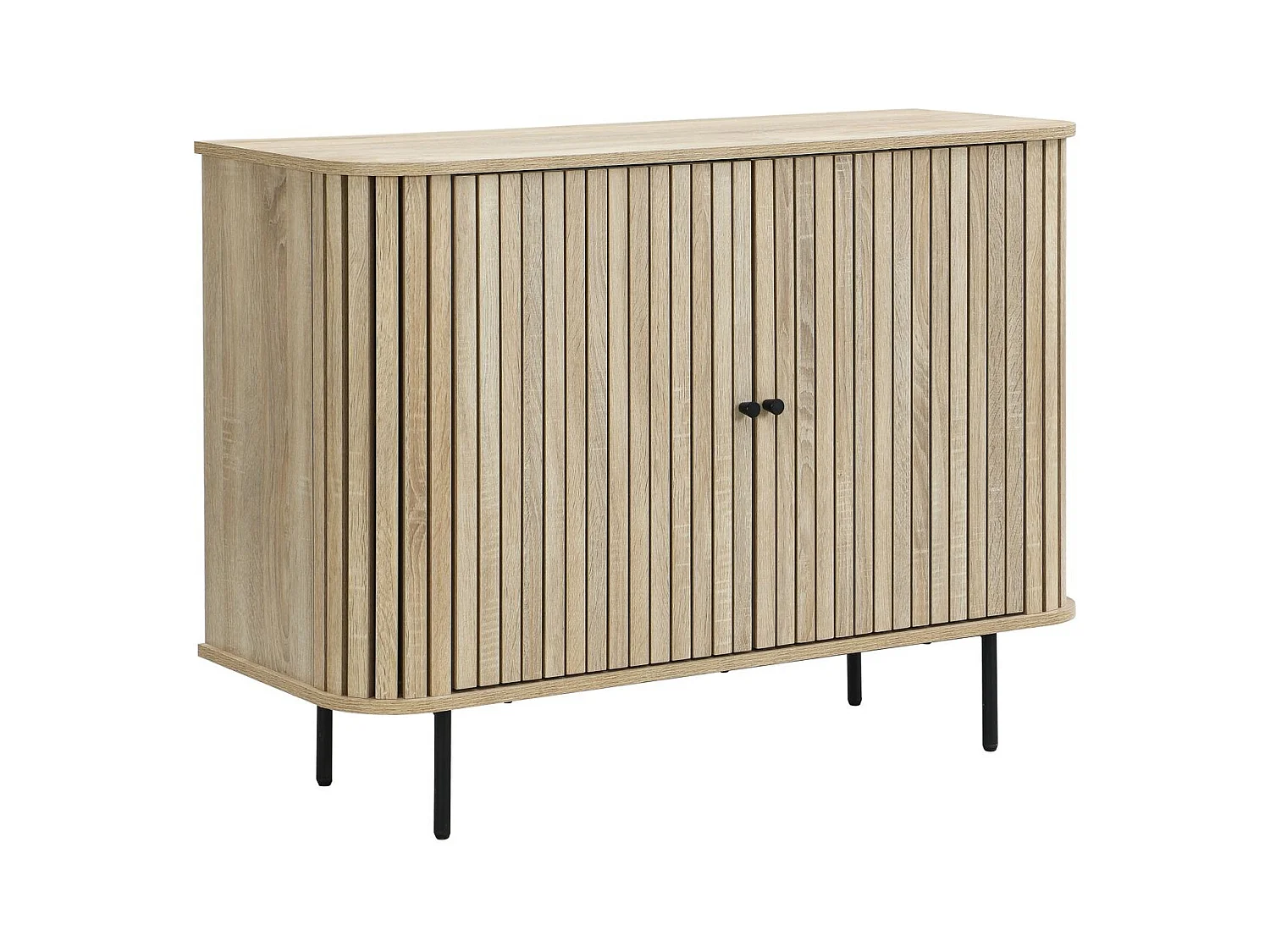 Buffet 2 portes rainurées couleur chêne L106xH78 cm - Solna