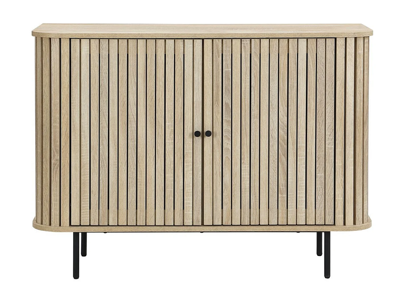 Buffet 2 portes rainurées couleur chêne L106xH78 cm - Solna