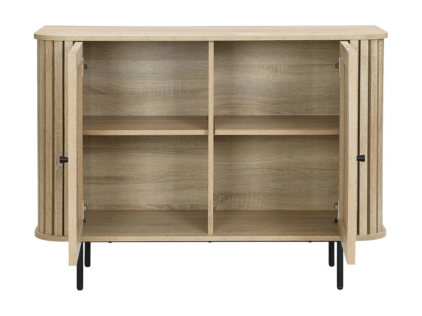 Buffet 2 portes rainurées couleur chêne L106xH78 cm - Solna