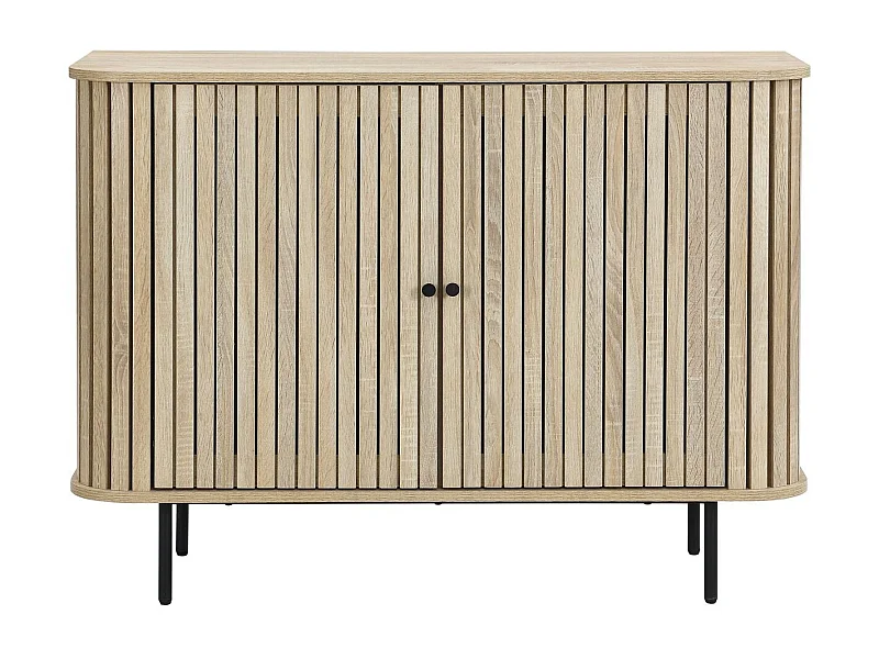 Buffet 2 portes rainurées couleur chêne L106xH78 cm - Solna