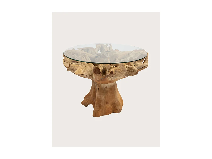 Forest - Table de jardin en bois brut de teck