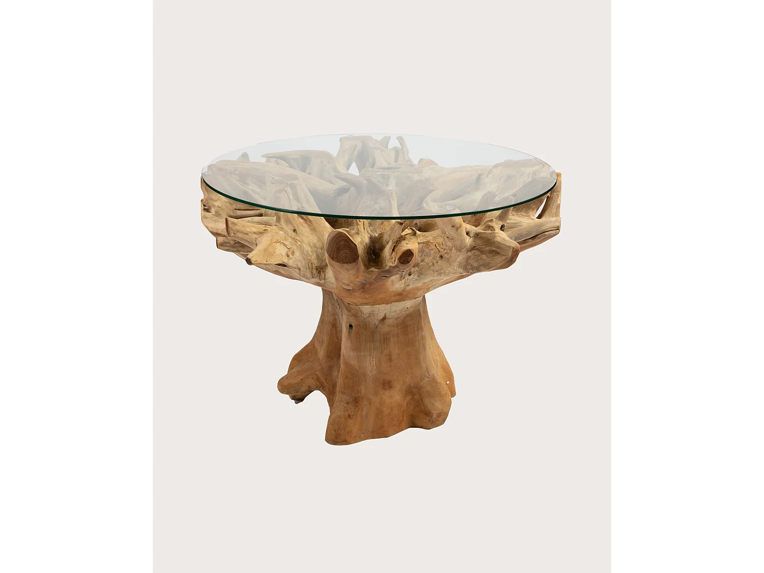 Forest - Table de jardin en bois brut de teck sans le plateau de verre