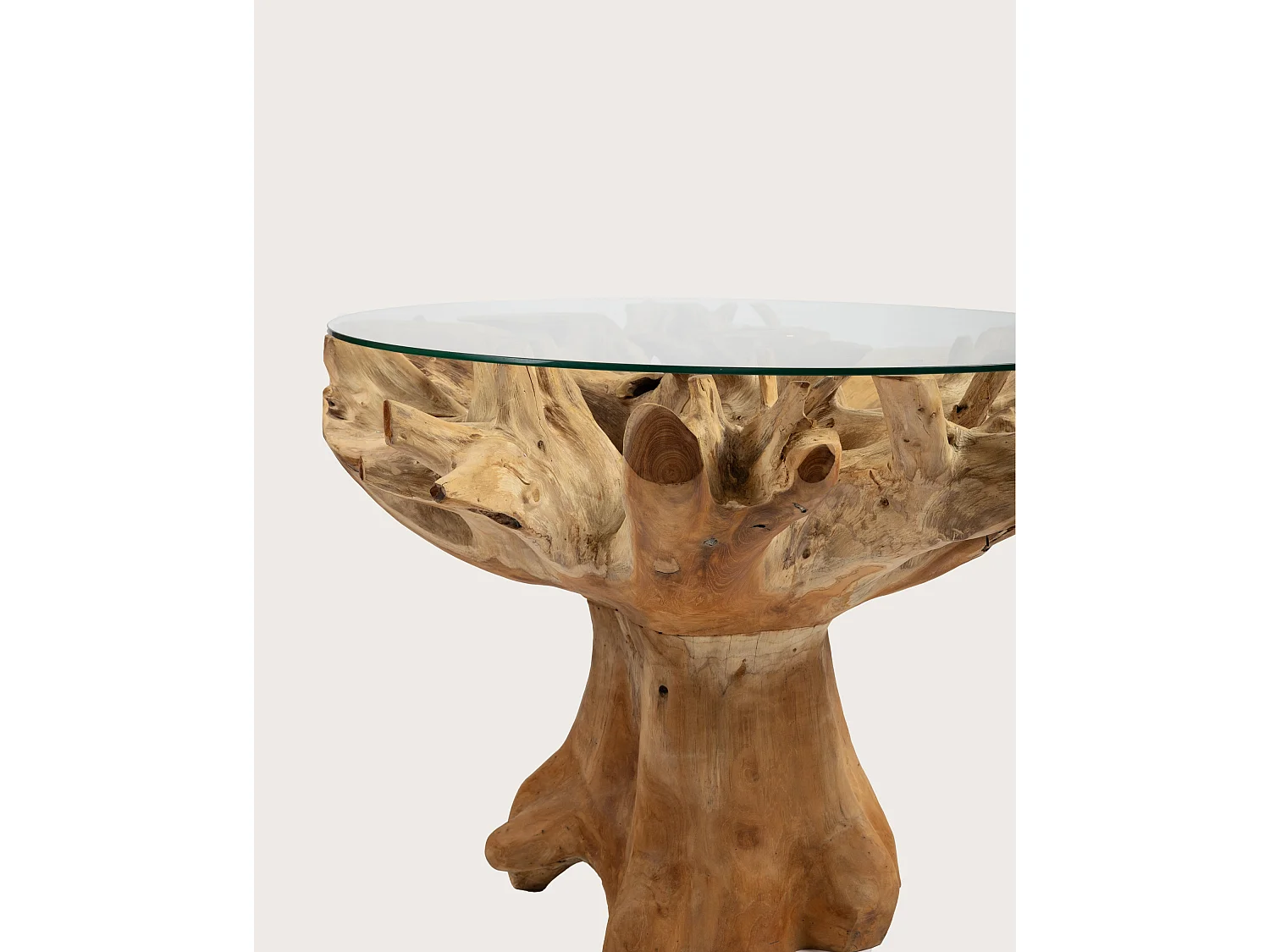 Forest - Table de jardin en bois brut de teck sans le plateau de verre