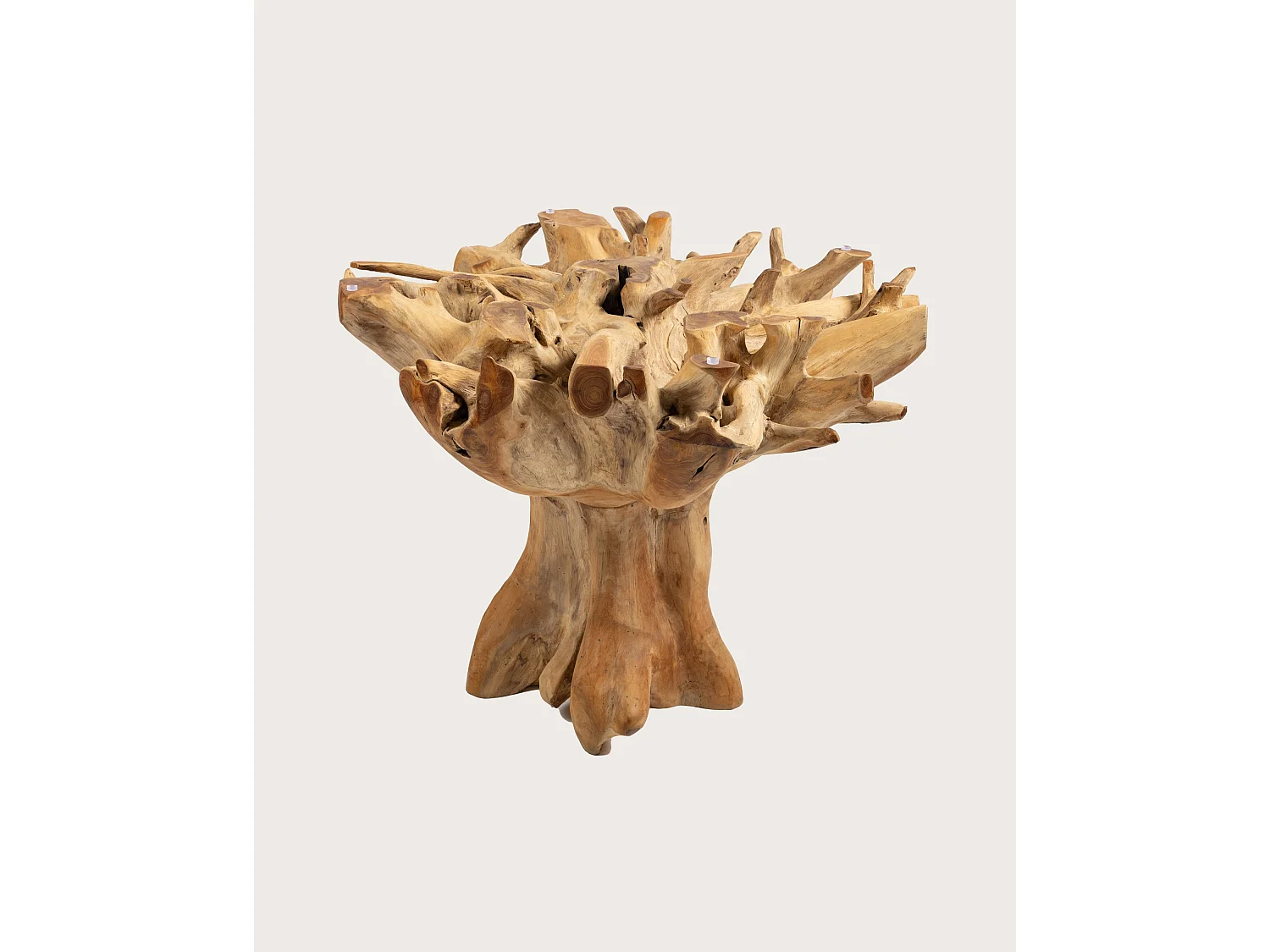 Forest - Table de jardin en bois brut de teck sans le plateau de verre