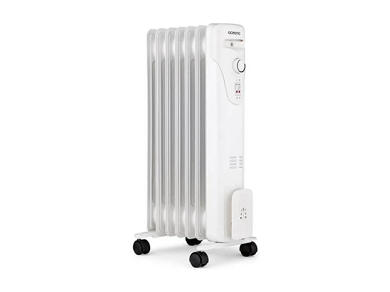 Radiador eléctrico de aceite 1500W OCEANIC - 3 potencias - 7 elementos - Blanco - Móvil