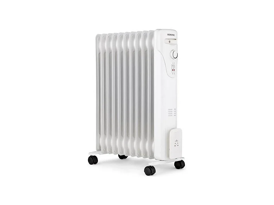 Radiatore elettrico ad olio 2500W OCEANIC - 3 potenze - 11 elementi - Bianco - Mobile