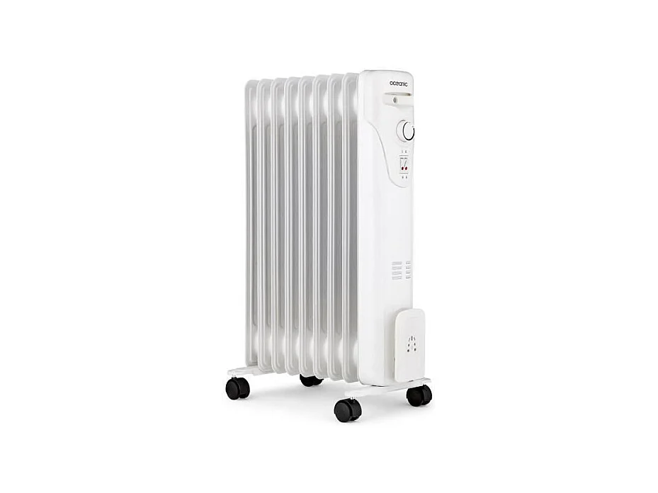 Radiador de aceite eléctrico 2000 vatios OCEANIC 3 potencias 9 elementos Móvil Blanco