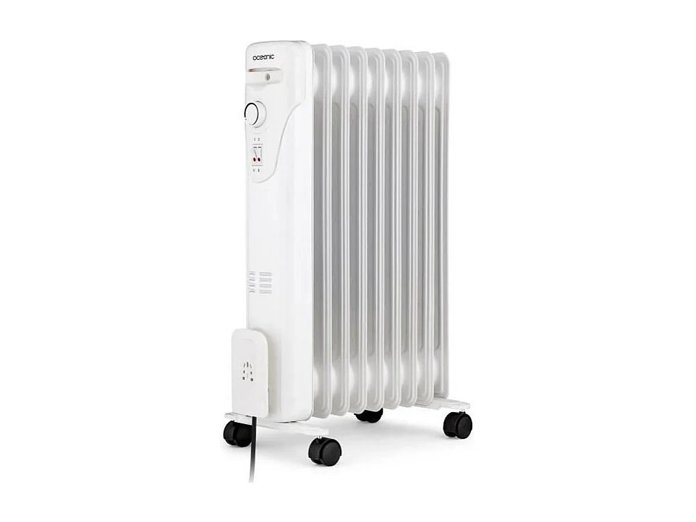 Radiateur bain d'huile électrique - 2000 Watts - OCEANIC - 3 puissances - 9 éléments - Mobile - Blanc