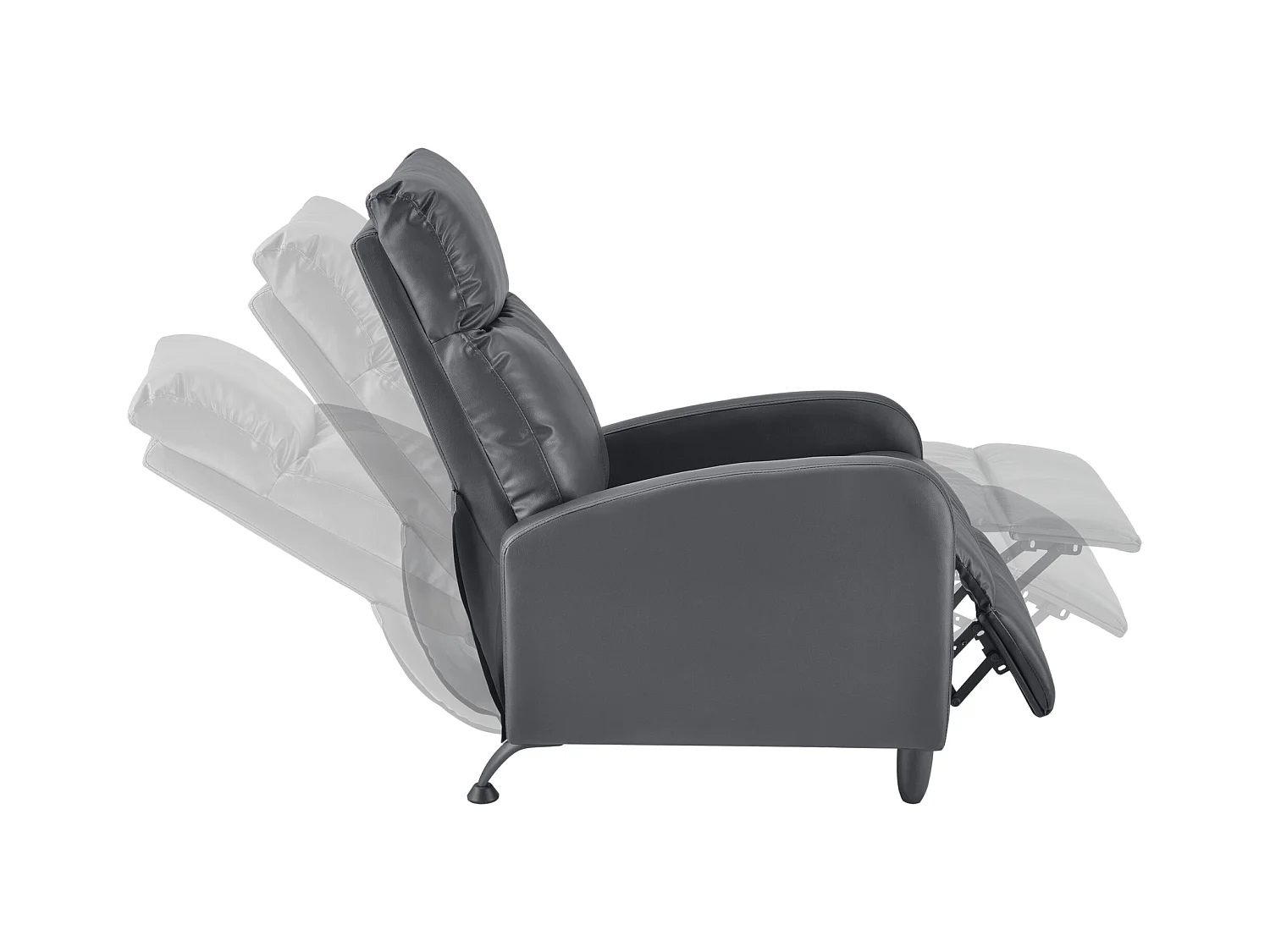 Poltrona relax con schienale reclinabile e poggiapiedi rivestimento grigio 102 cm 03_0005210