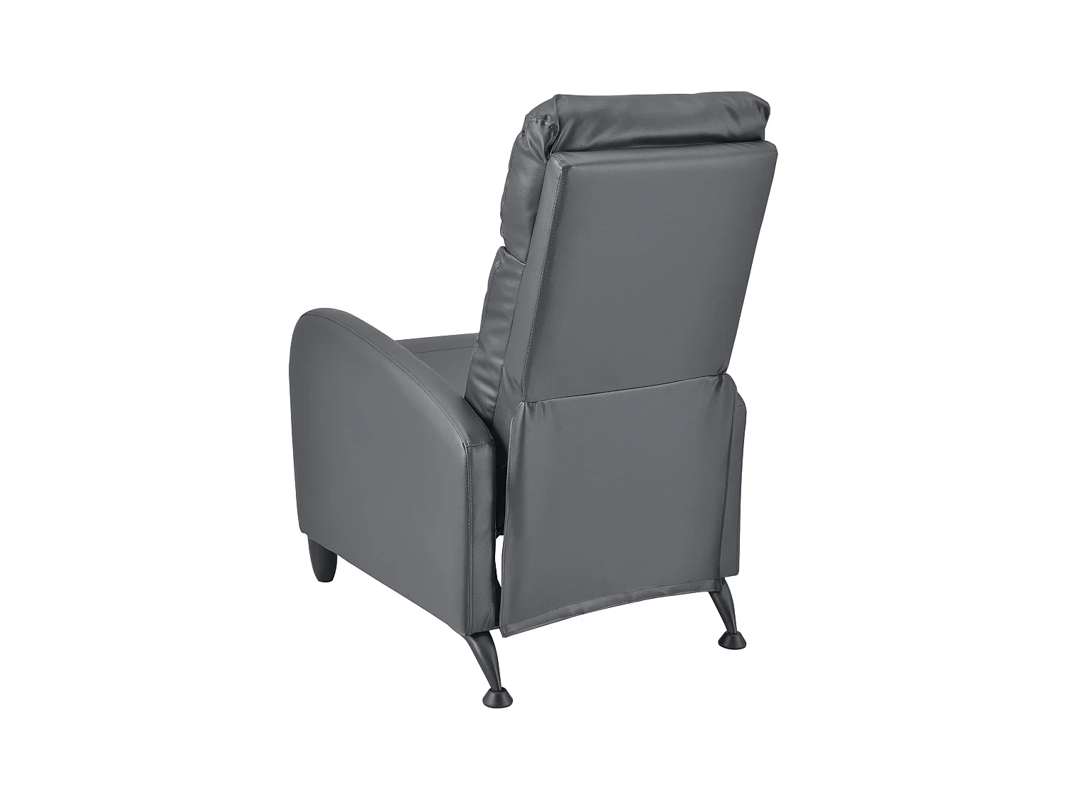 Poltrona relax con schienale reclinabile e poggiapiedi rivestimento grigio 102 cm 03_0005210