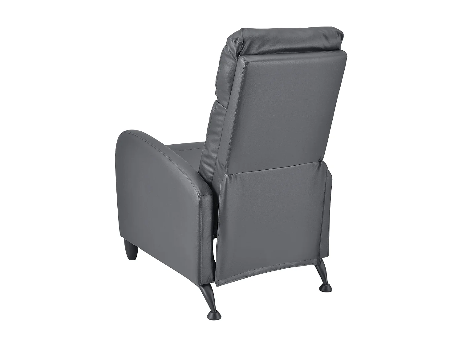 Poltrona relax con schienale reclinabile e poggiapiedi rivestimento grigio 102 cm 03_0005210