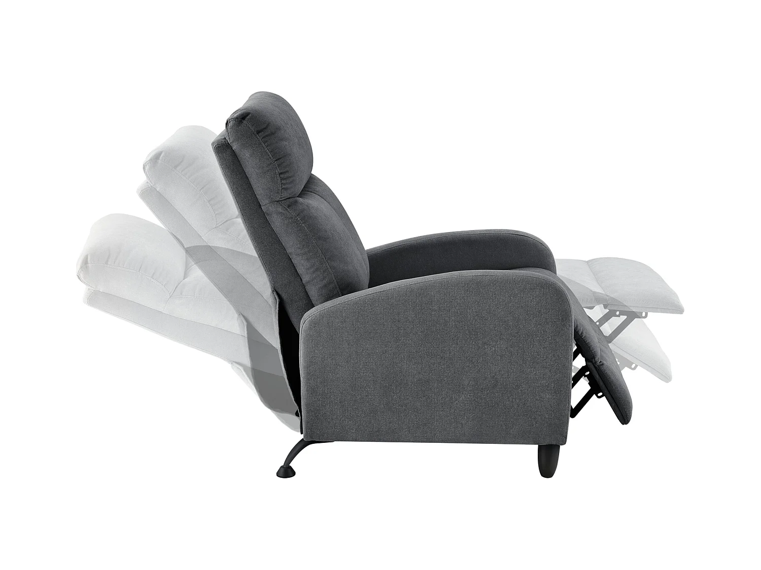 poltrona relax con schienale reclinabile e poggiapiedi rivestimento tessile 102 cm grigio scuro 03_0005214