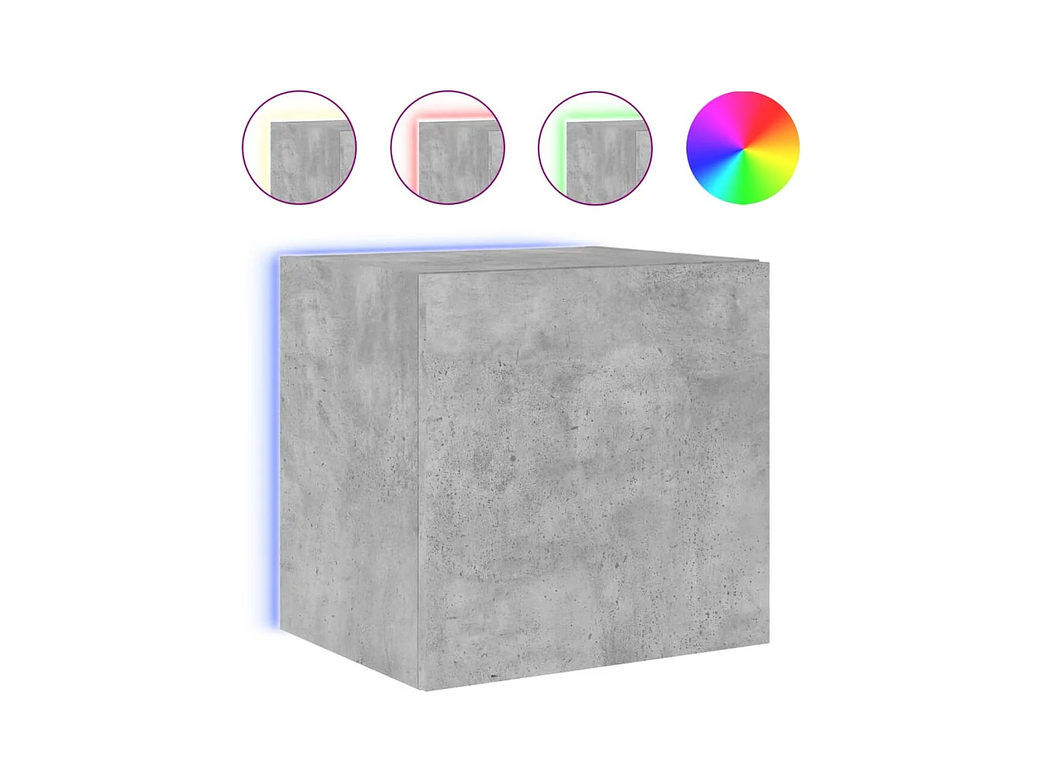 Mueble de TV de pared estante multimedia aparador de televisión TV comedor salón dormitorio y luces LED 2 piezas 40,5 x 35 x 40 cm gris 02_0029130