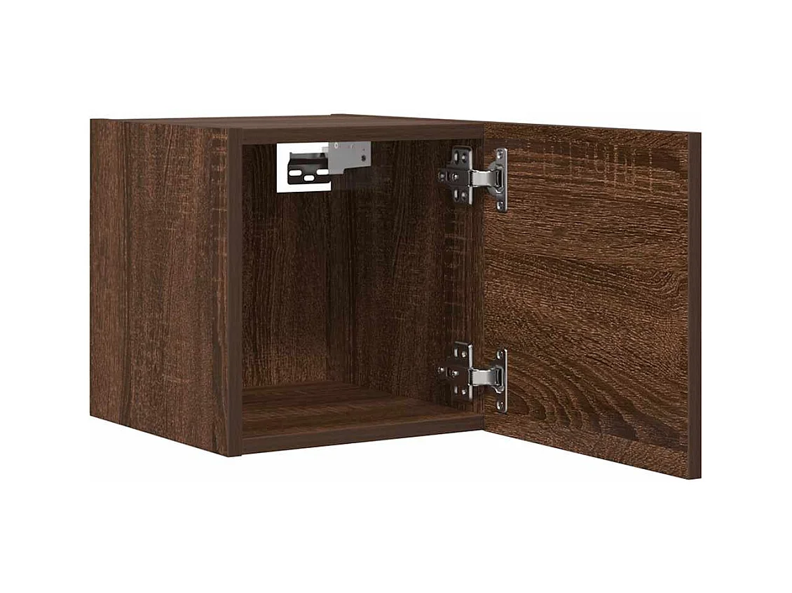 Mueble TV de pared estante multimedia para televisión buffet de televisión comedor salón dormitorio 2 piezas roble 30,5 x 30 x 30 cm marrón 02_0028965