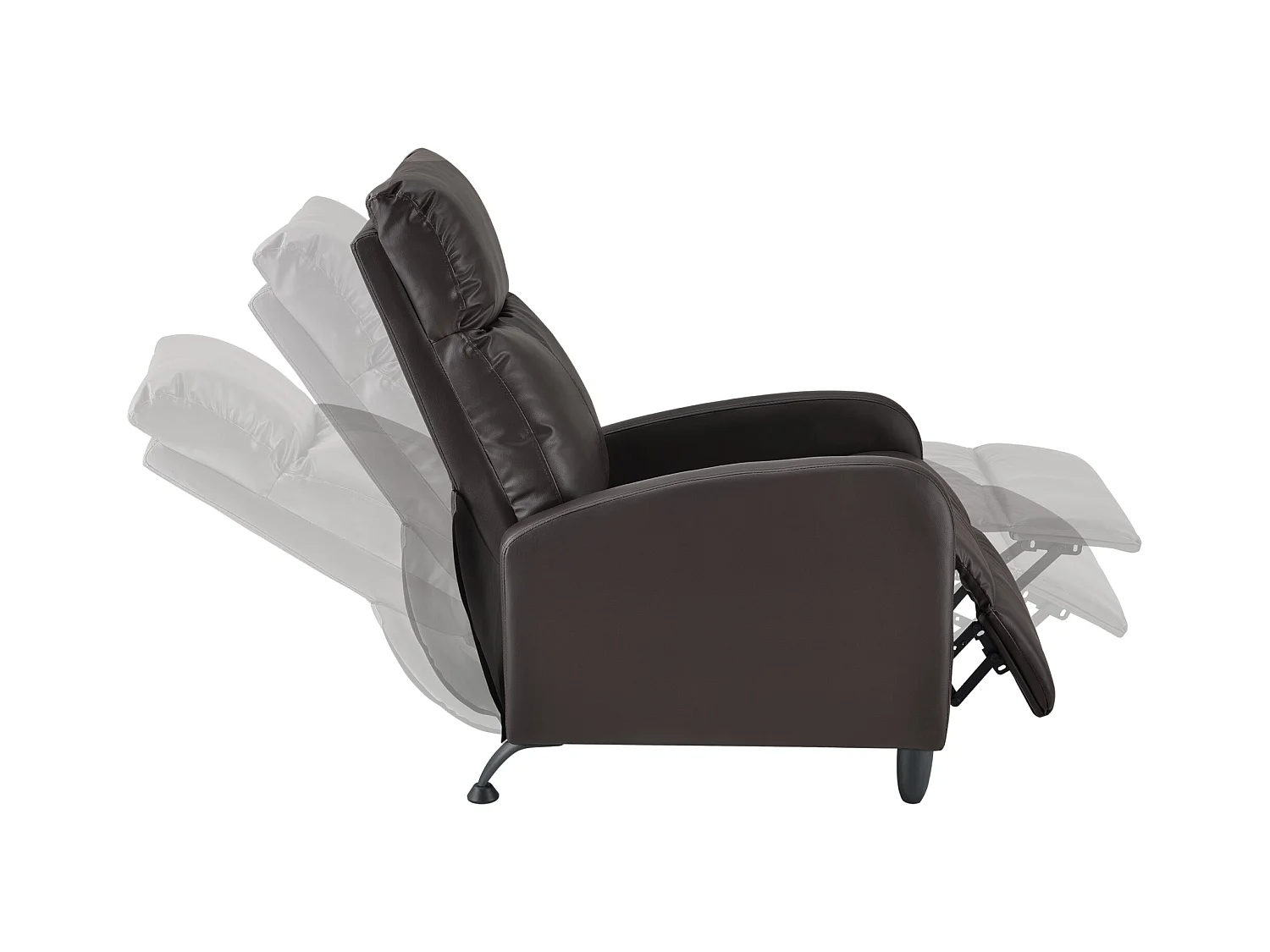 Poltrona relax con schienale reclinabile e poggiapiedi rivestimento marrone 102 cm 03_0005211
