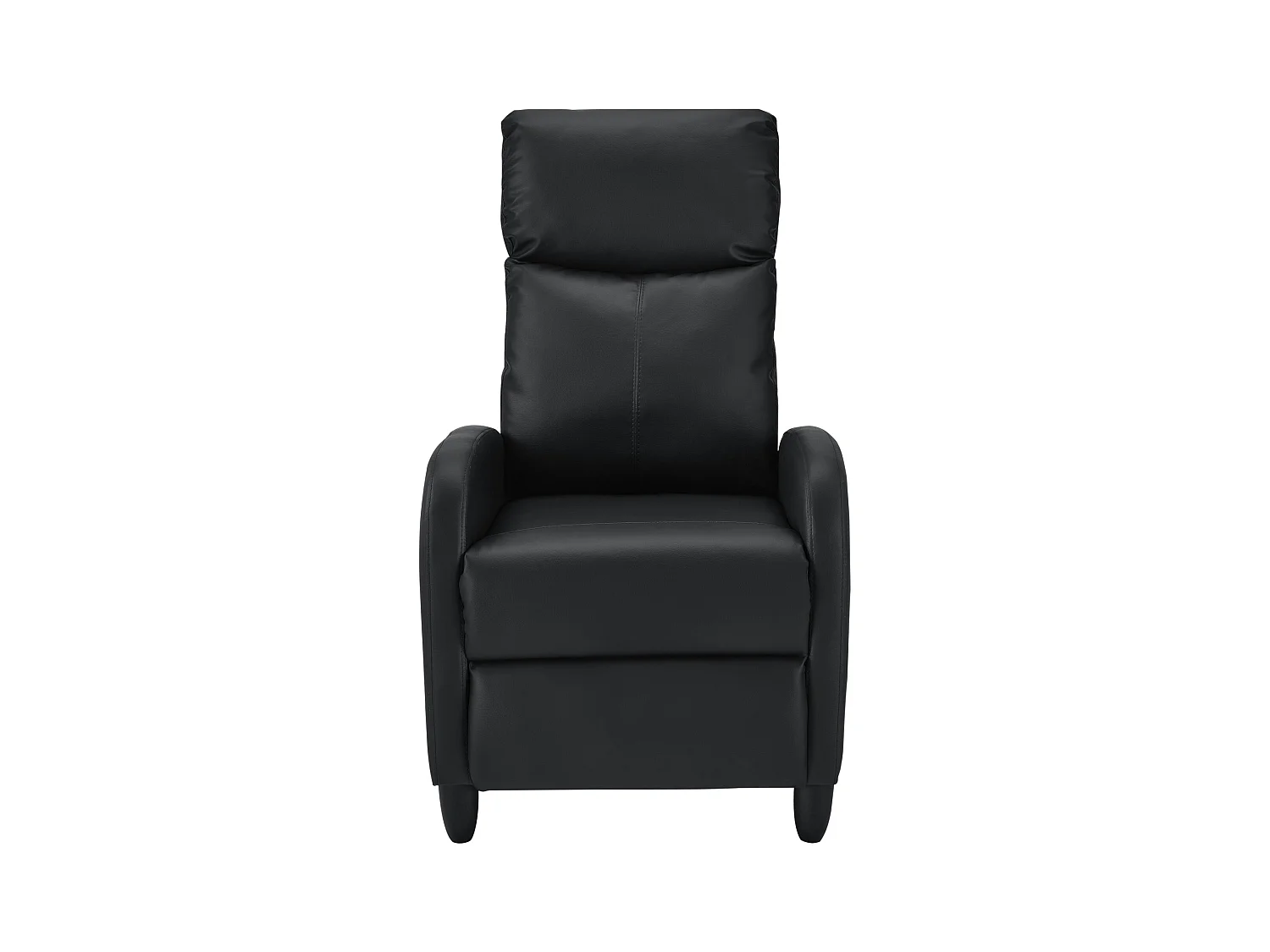 Poltrona relax con schienale reclinabile e poggiapiedi rivestimento in PU sintetico 102x60x92 cm nero 03_0005212