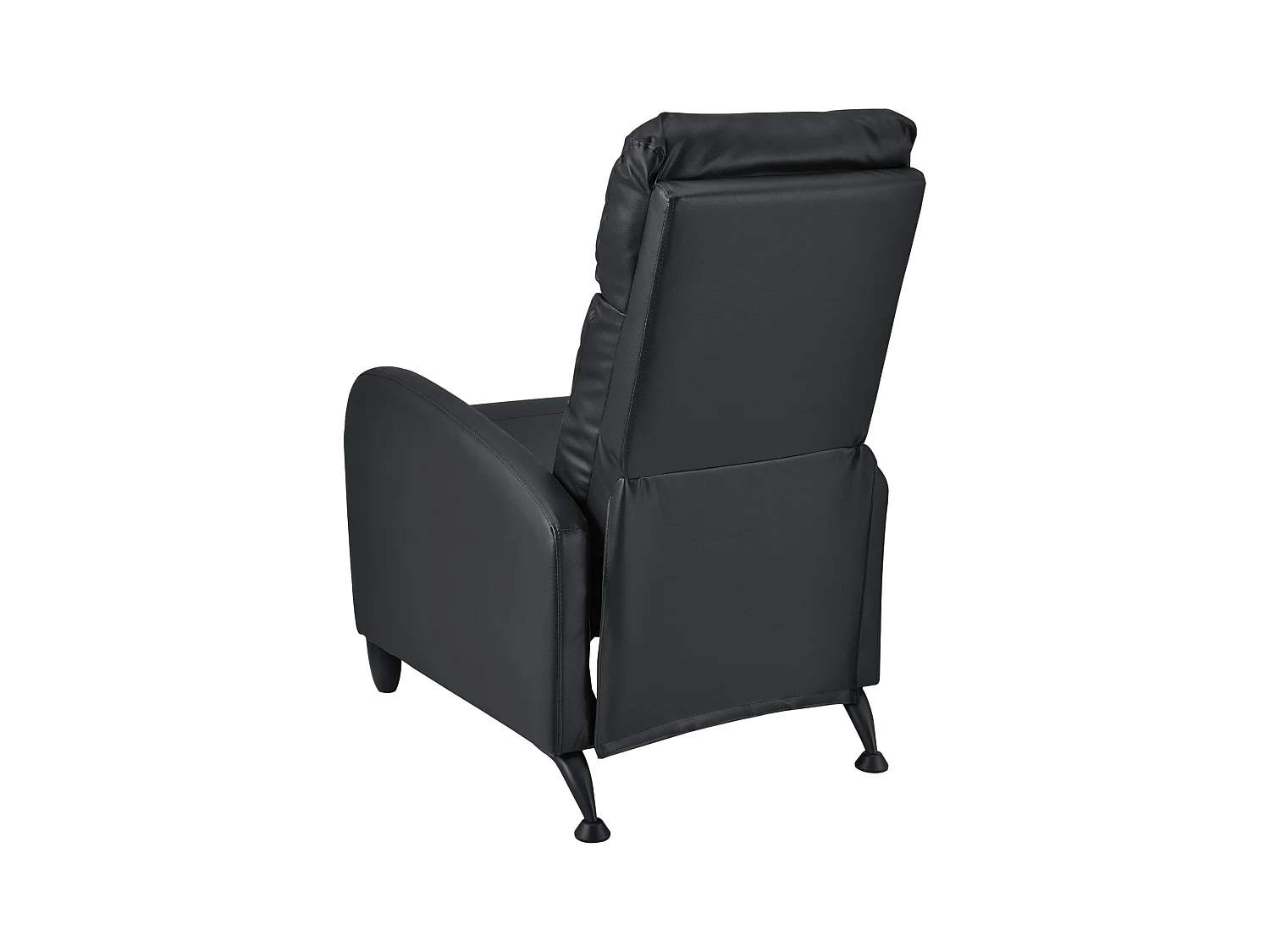 Poltrona relax con schienale reclinabile e poggiapiedi rivestimento in PU sintetico 102x60x92 cm nero 03_0005212