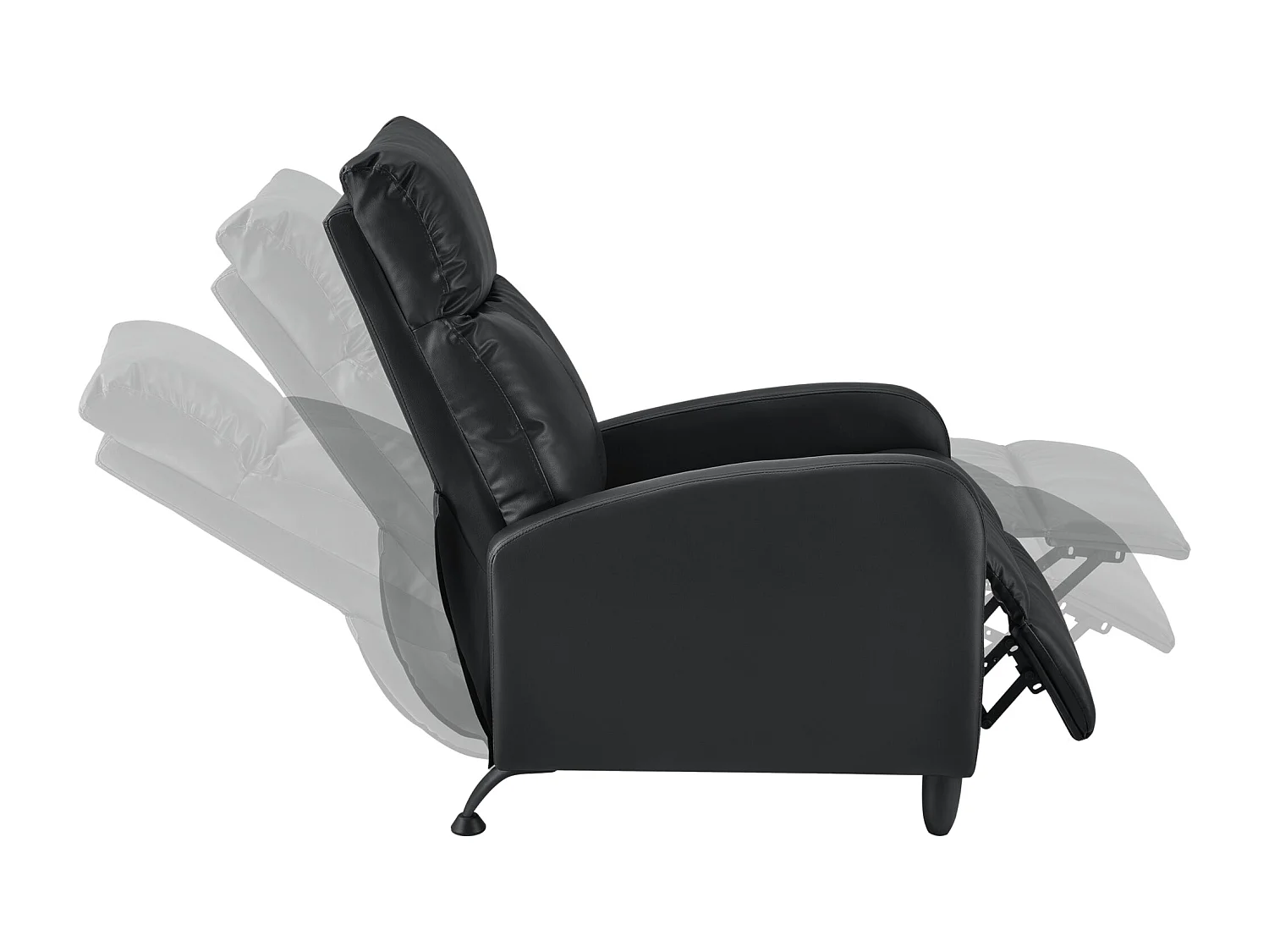 Poltrona relax con schienale reclinabile e poggiapiedi rivestimento in PU sintetico 102x60x92 cm nero 03_0005212