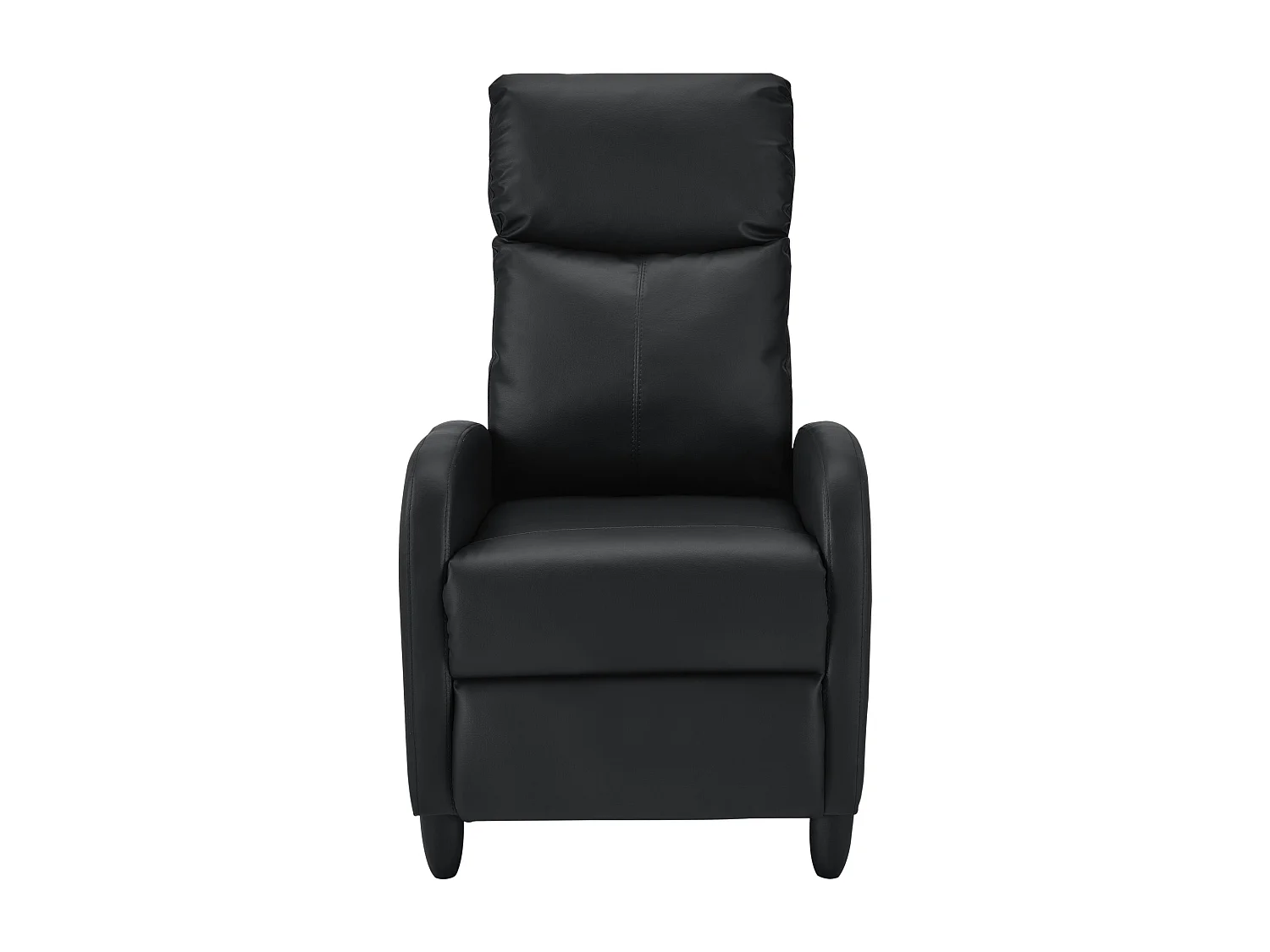 Poltrona relax con schienale reclinabile e poggiapiedi rivestimento in PU sintetico 102x60x92 cm nero 03_0005212