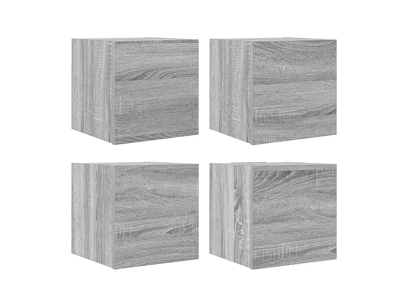 Móveis de parede para TV prateleira de televisão multimídia televisão buffet sala de jantar sala de estar quarto 4 peças sonoma 30,5 x 30 x 30 cm cinza 02_0029088