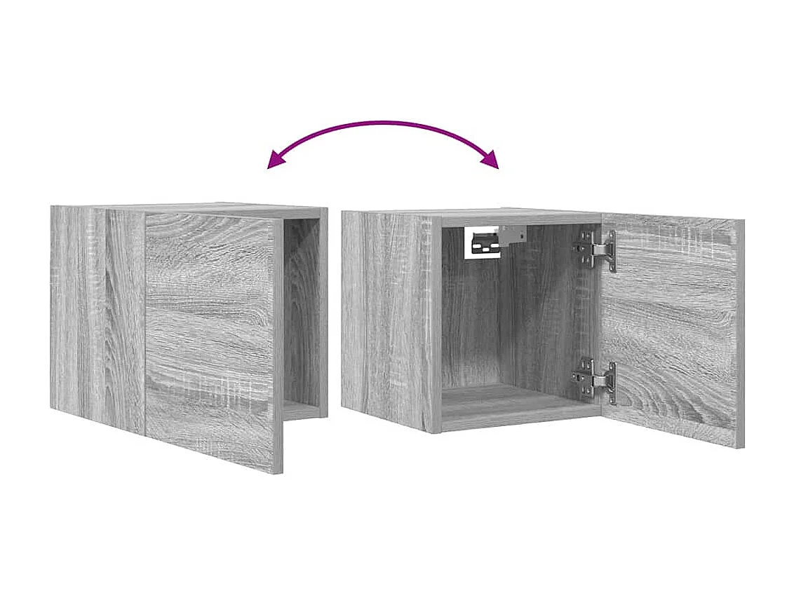 Meubles TV muraux multimédia grise 30.5 x 30 x 30 cm 02_0029088