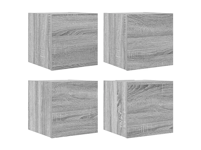 Móveis de parede para TV prateleira de televisão multimídia televisão buffet sala de jantar sala de estar quarto 4 peças sonoma 30,5 x 30 x 30 cm cinza 02_0029088