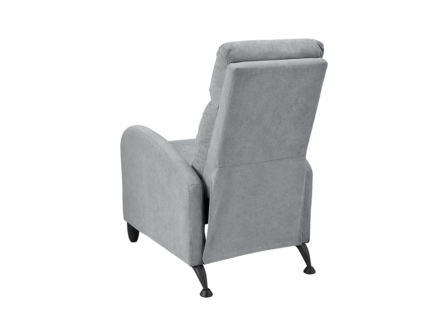 Poltrona relax con schienale reclinabile e poggiapiedi rivestimento tessile grigio chiaro 03_0005213