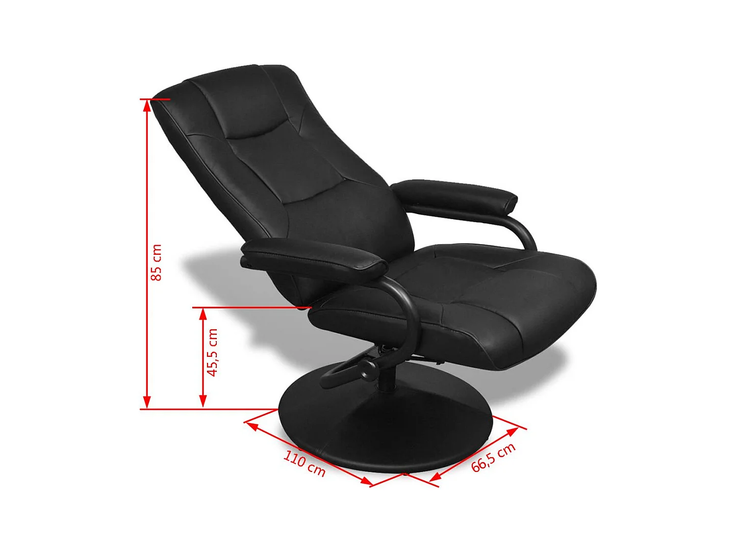 Poltrona poltrona lounge design divano club lounge con poggiapiedi pelle sintetica nera 1102063/4