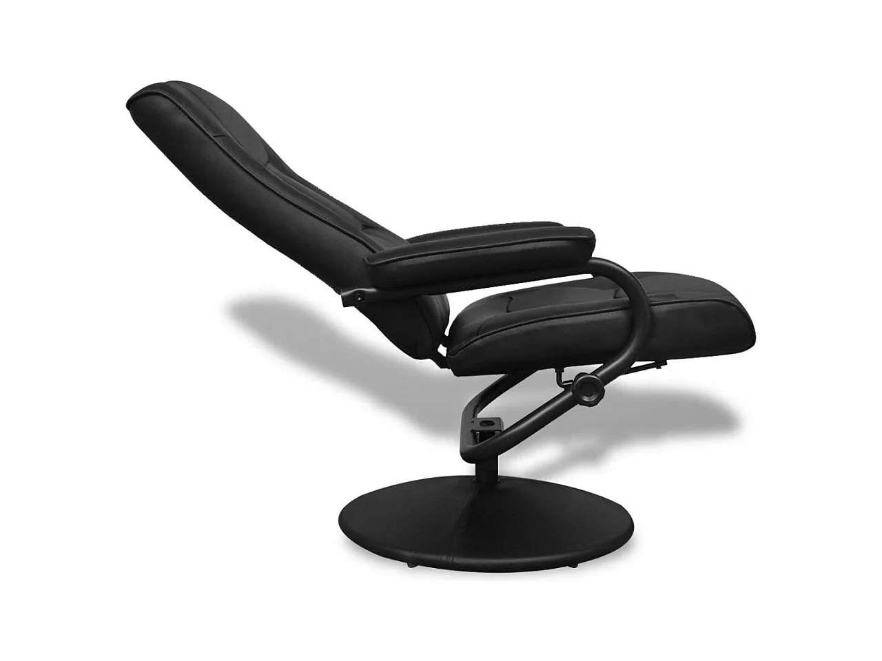 Sillón sillón asiento de salón sofá club de diseño salón con reposapiés cuero sintético negro 1102063/4