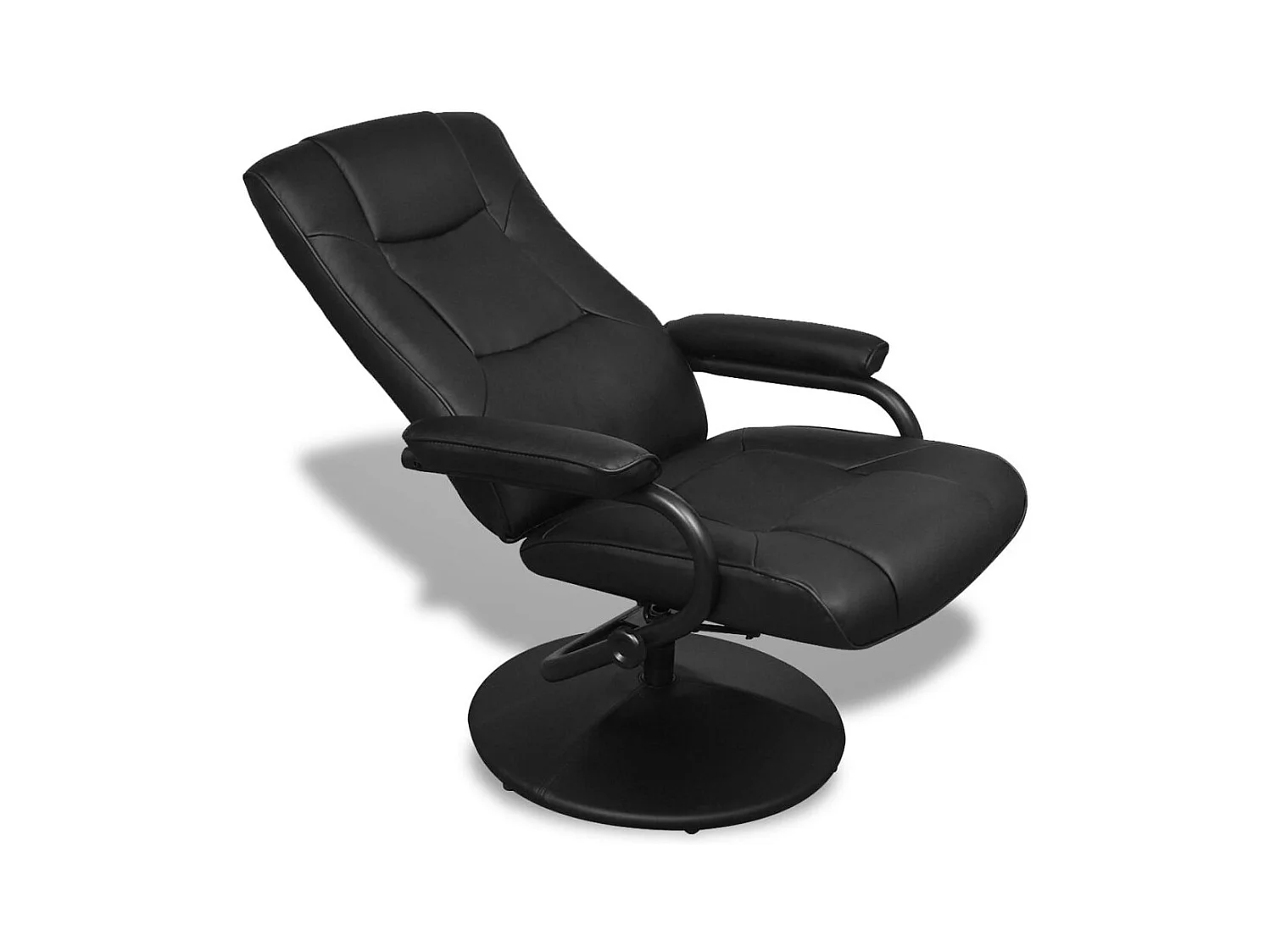 Sillón sillón asiento de salón sofá club de diseño salón con reposapiés cuero sintético negro 1102063/4