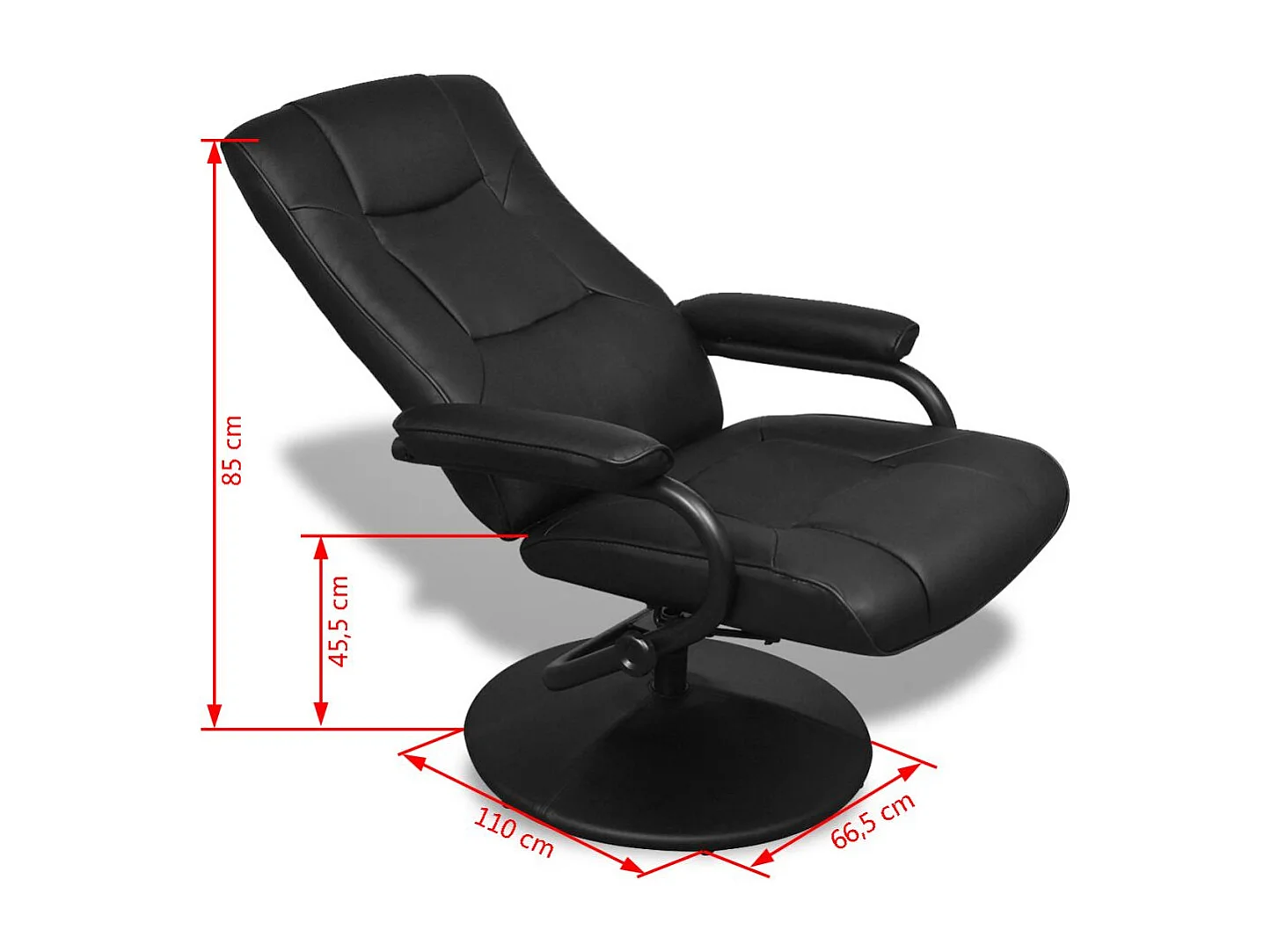 Sillón sillón asiento de salón sofá club de diseño salón con reposapiés cuero sintético negro 1102063/4