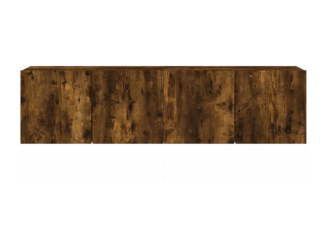 Mueble TV multimedia de pared estante para televisión buffet para televisión comedor salón dormitorio 2 piezas roble ahumado 80 x 30 x 41 cm marrón 02_0028990