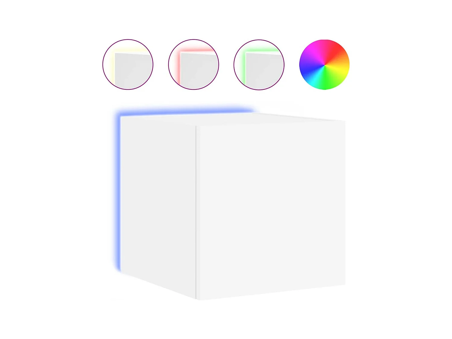 Mobile TV a parete scaffale multimediale credenza TV sala da pranzo soggiorno camera da letto con luci a LED 2 pezzi 30,5 x 35 x 30 cm bianco 02_0029095