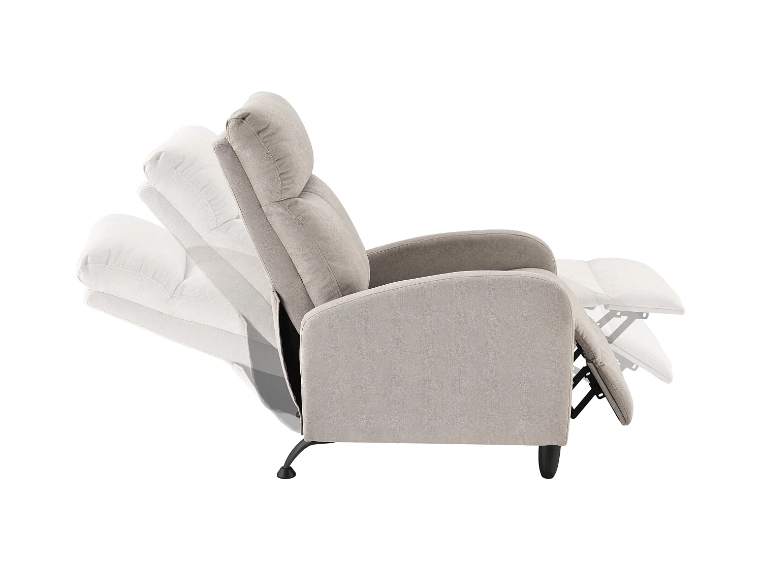 Poltrona relax con schienale reclinabile e poggiapiedi rivestimento tessile 102 cm marrone 03_0005215