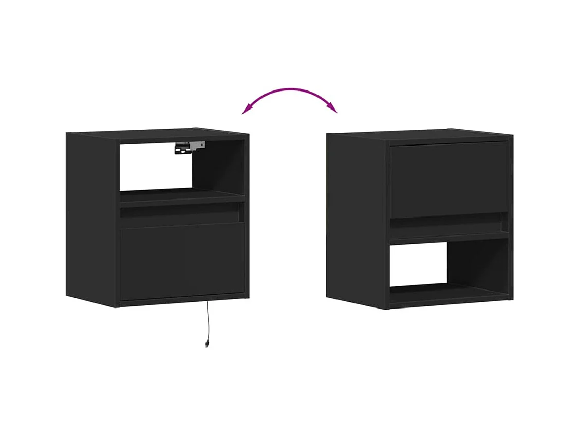 Meubles TV muraux multimédia noire 41 x 31 x 45 cm 02_0029107