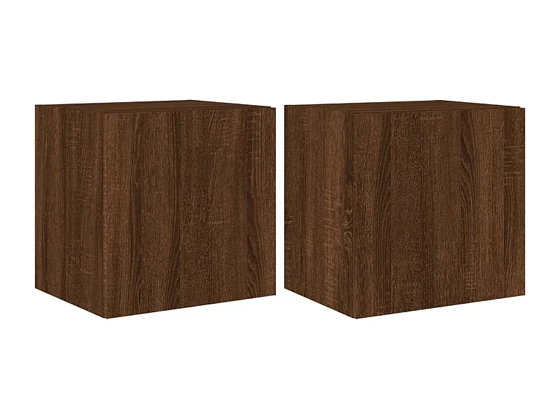 Mobile TV da parete scaffale multimediale credenza TV sala da pranzo soggiorno camera da letto luci LED 2 pezzi rovere 40,5 x 35 x 40 cm marrone 02_0029162