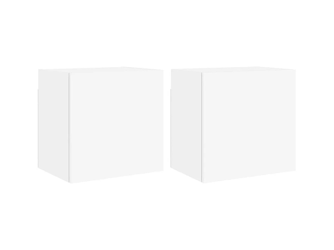 Meubles TV muraux multimédia bois blanc 40.5 x 30 x 40 cm 02_0028915