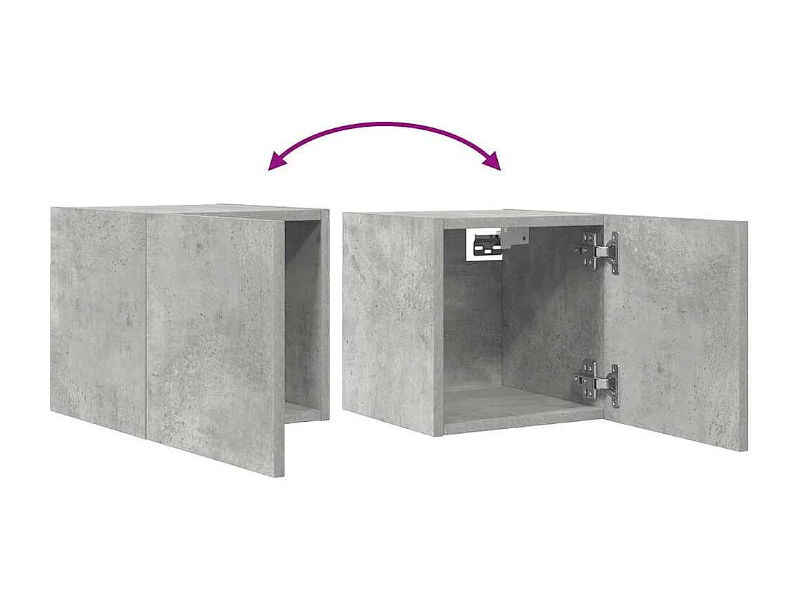 Móveis de TV de parede prateleira de televisão multimídia televisão buffet sala de jantar sala de estar quarto 2 peças 30,5 x 30 x 30 cm cinza 02_0028904