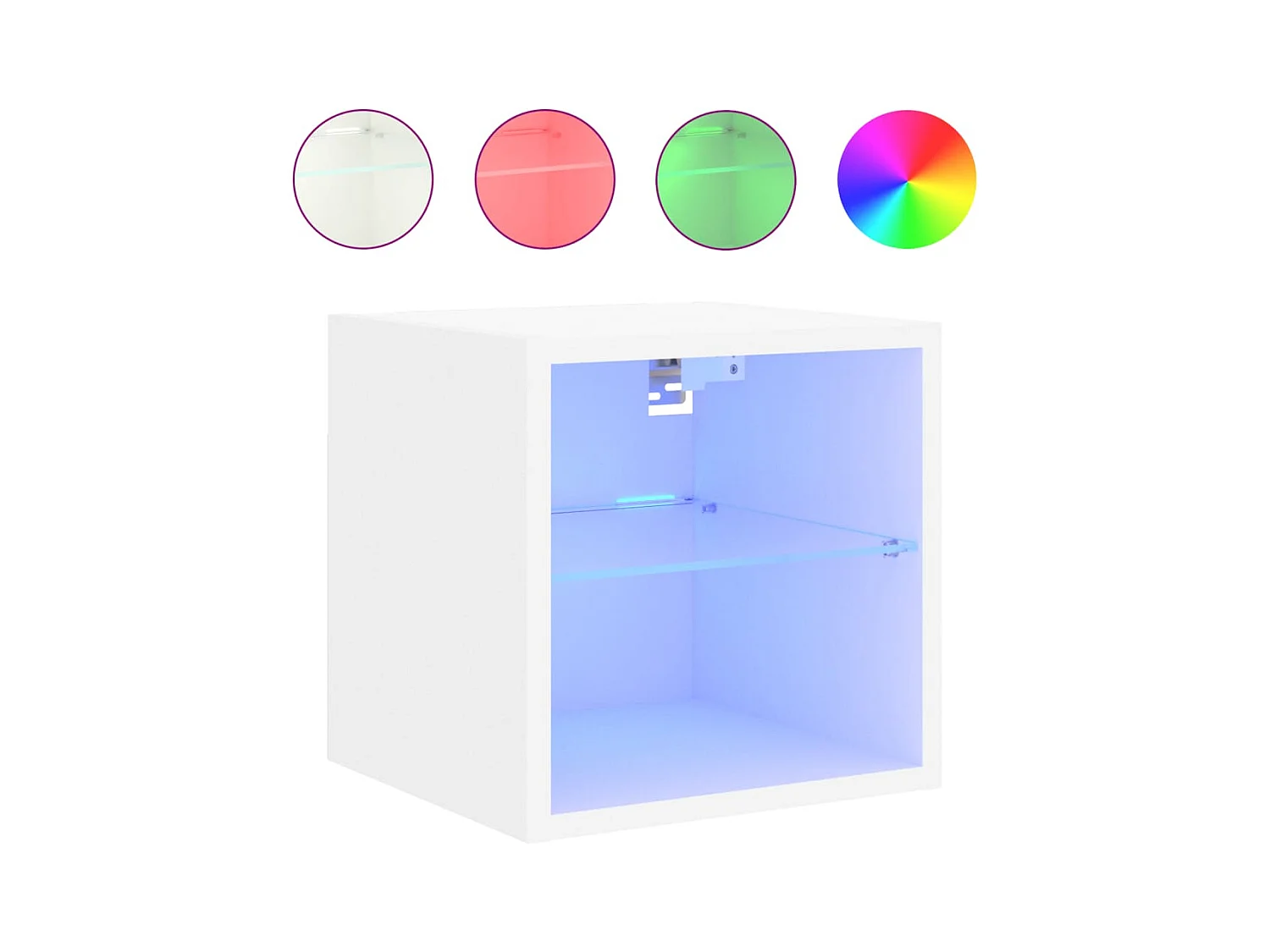 Móveis de parede para TV estante multimídia televisão aparador TV sala de jantar sala de estar quarto com luzes LED 2 peças 30 x 28,5 x 30 cm branco 02_0029093