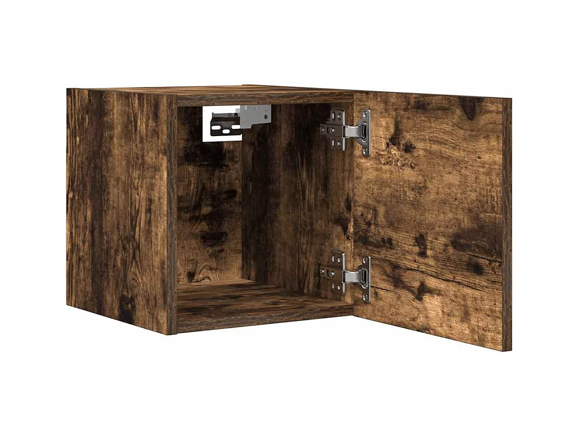 Mueble TV de pared estante multimedia para televisión buffet de televisión comedor salón dormitorio 4 piezas roble ahumado 30,5 x 30 x 30 cm marrón 02_0029078