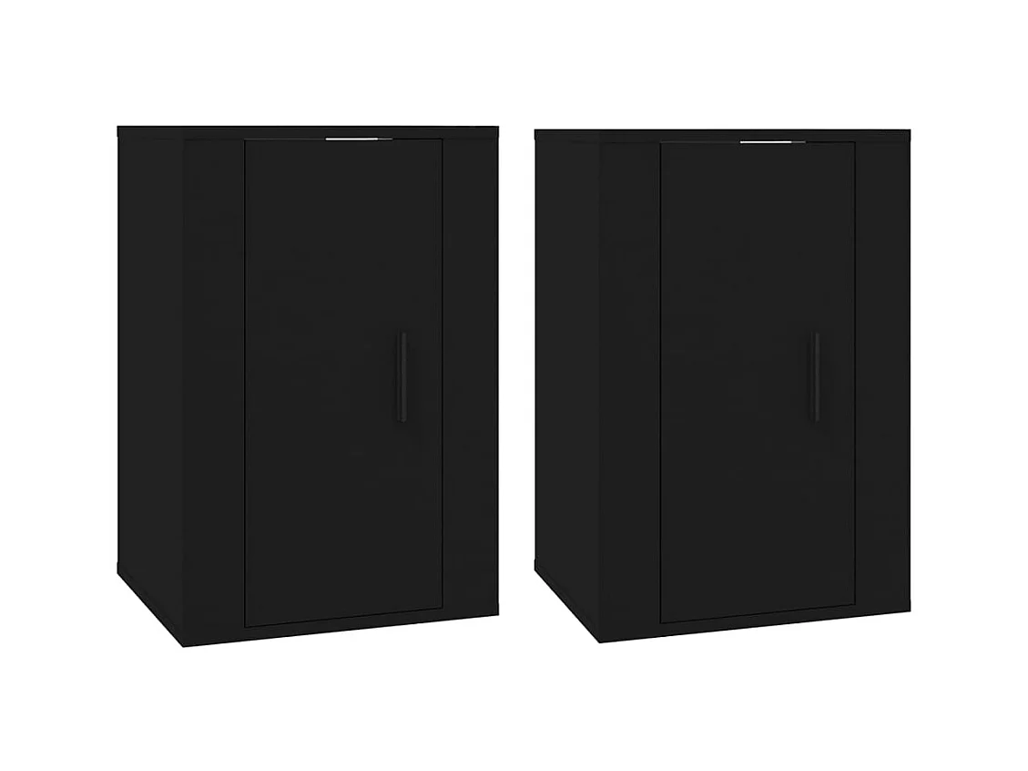 Mobile TV a parete scaffale per televisione multimediale televisione buffet sala da pranzo soggiorno camera da letto 2 pezzi 40 x 34,5 x 60 cm nero 02_0028914
