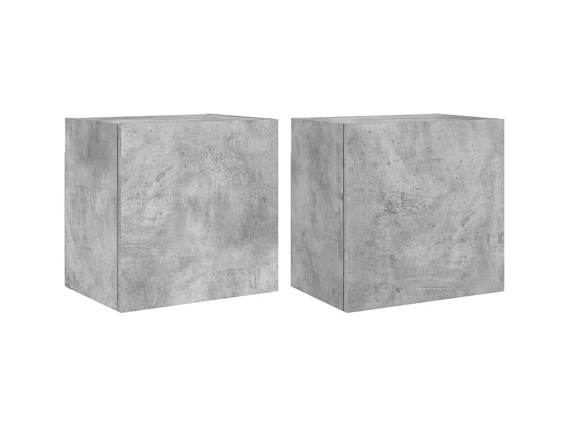 Mueble de TV de pared estante de televisión multimedia buffet de televisión comedor salón dormitorio 2 piezas 40,5 x 30 x 40 cm madera contrachapada gris 02_0028917