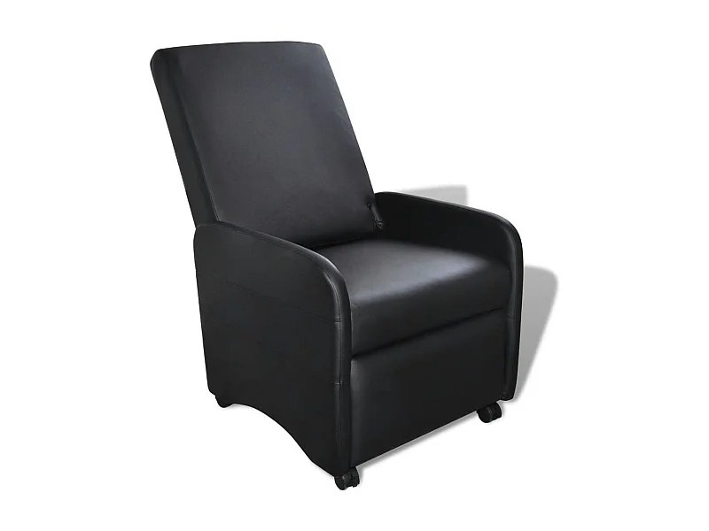 Sillón sillón asiento lounge diseño club sofá salón plegable piel sintética negro 1102066/3