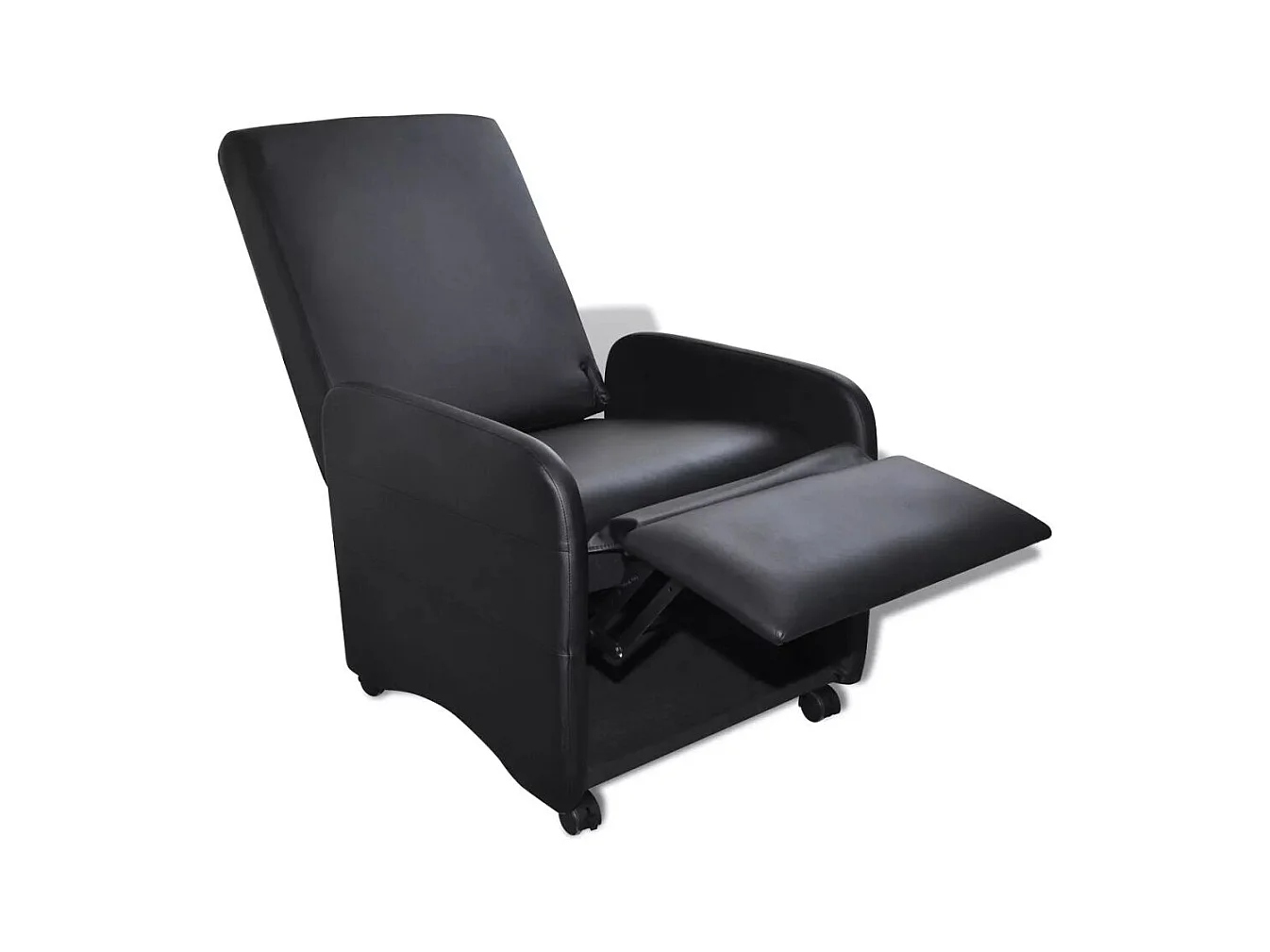 Sillón sillón asiento lounge diseño club sofá salón plegable piel sintética negro 1102066/3