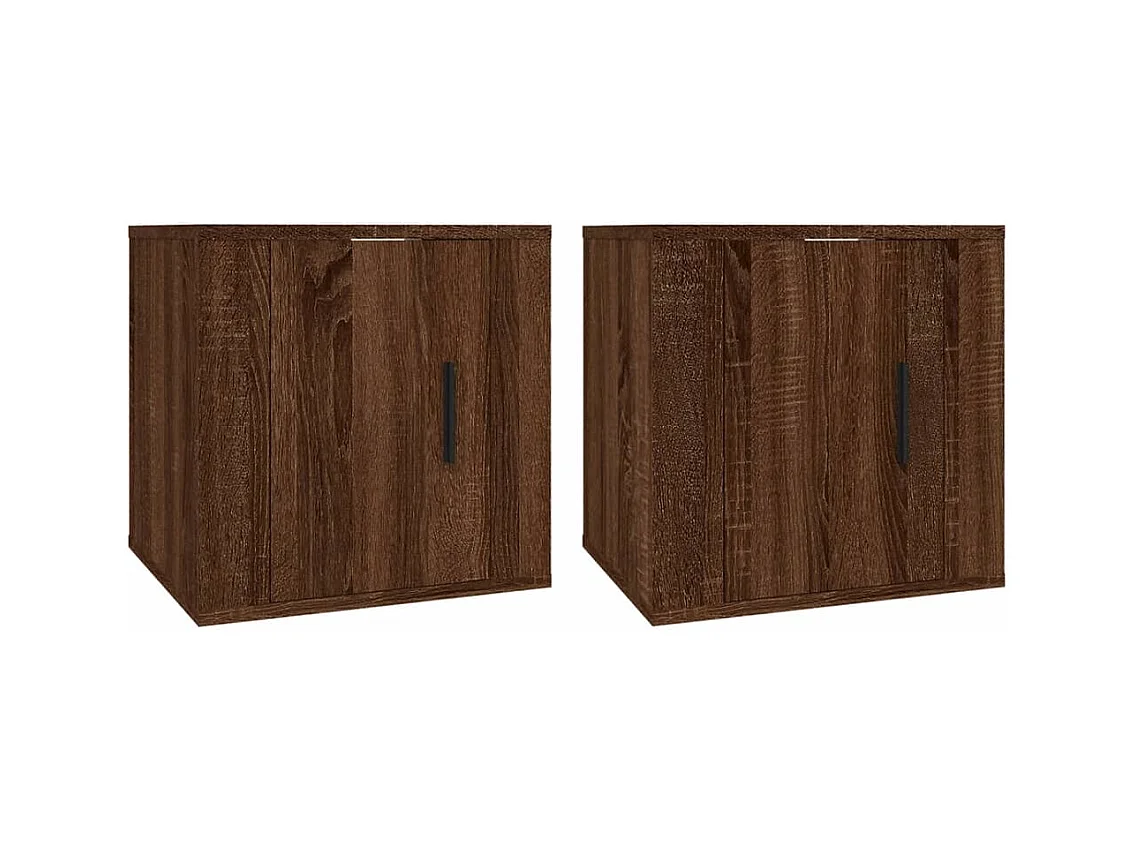 Mueble de TV de pared estante para televisión multimedia buffet de televisión comedor salón dormitorio 2 piezas roble 40 x 34,5 x 40 cm marrón 02_0028967