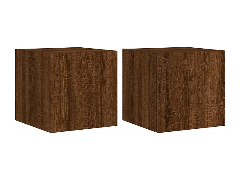 Mobile TV da parete scaffale multimediale credenza TV sala da pranzo soggiorno camera da letto luci LED 2 pezzi rovere 30,5 x 35 x 30 cm marrone 02_0029158