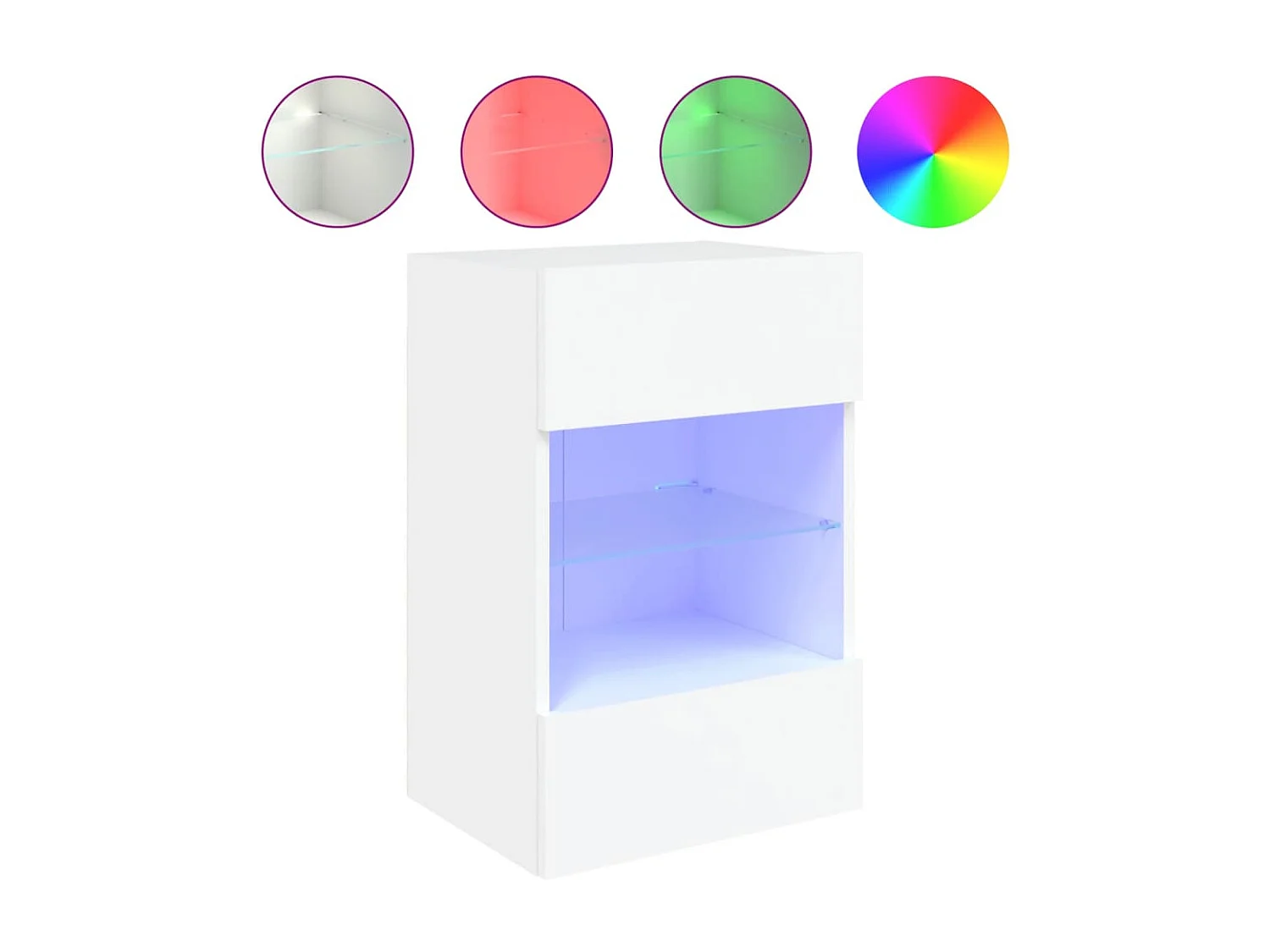 Mueble de TV de pared estante multimedia aparador de televisión TV comedor salón dormitorio con luces LED 2 piezas 40 x 30 x 60,5 cm blanco 02_0029101